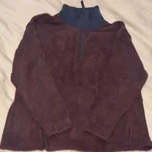 Cozy Burgundy and Navy Women's Sweater